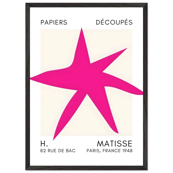 Artfulprints Poster met Lijst Matisse – Star of the sea pink - 50x70 cm - Roze - 51Dnspod | Smaakvolle damp – Verzendkosten vrij vanaf 40€
