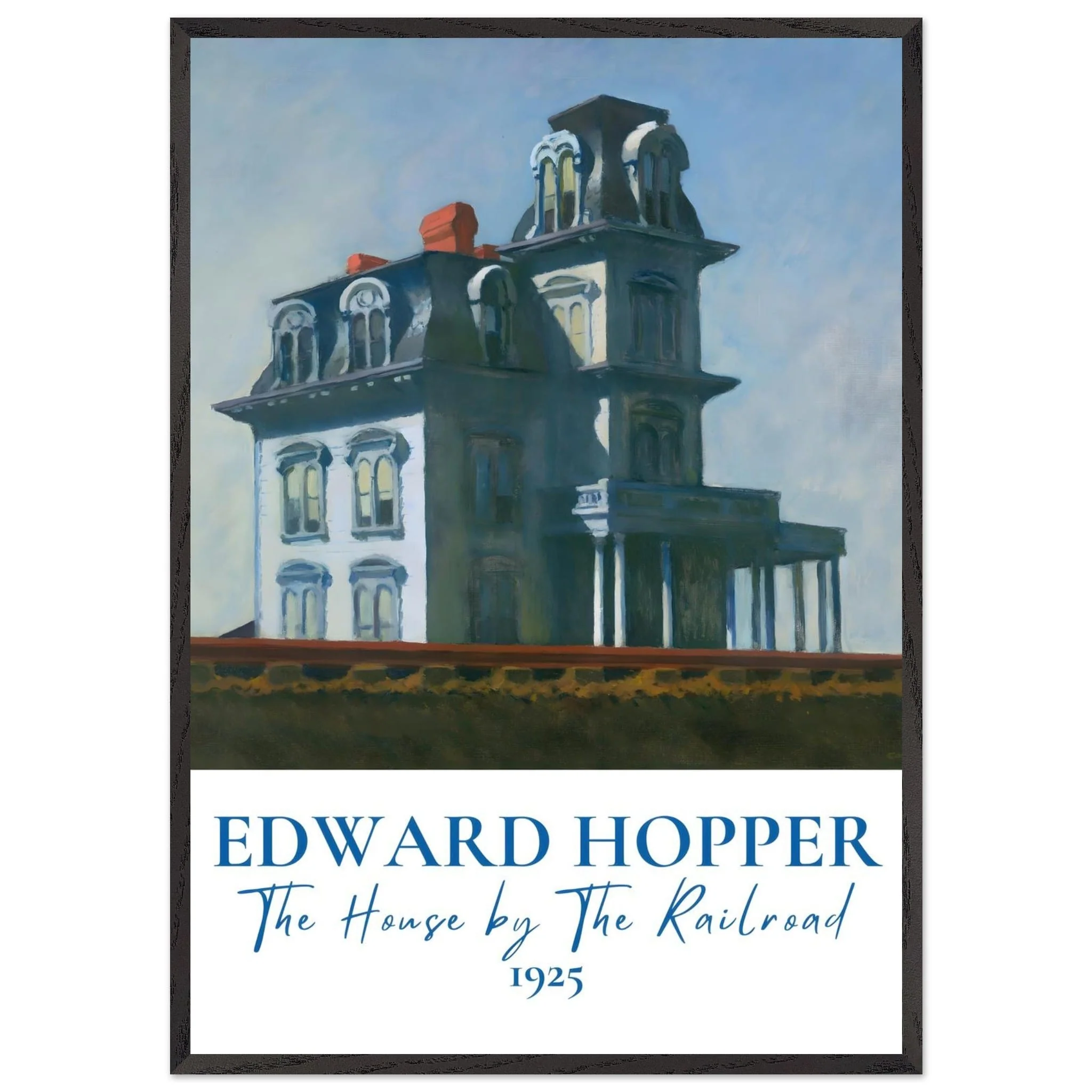 Artfulprints Poster met Lijst Edward Hopper - The house by the railroad - 70x100 cm - Blauw - 51Dnspod | Smaakvolle damp – Verzendkosten vrij vanaf 40€ Artfulprints Poster met Lijst Edward Hopper - The house by the railroad - 70x100 cm - Blauw - 51Dnspod | Smaakvolle damp – Verzendkosten vrij vanaf 40€
