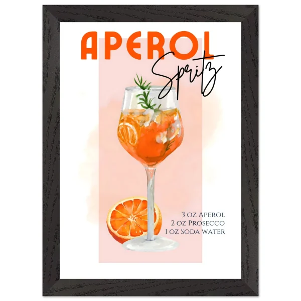 Artfulprints Poster met Lijst Aperol Spritz - Pink - A4 21x29.7 cm - Roze - 51Dnspod | Smaakvolle damp – Verzendkosten vrij vanaf 40€