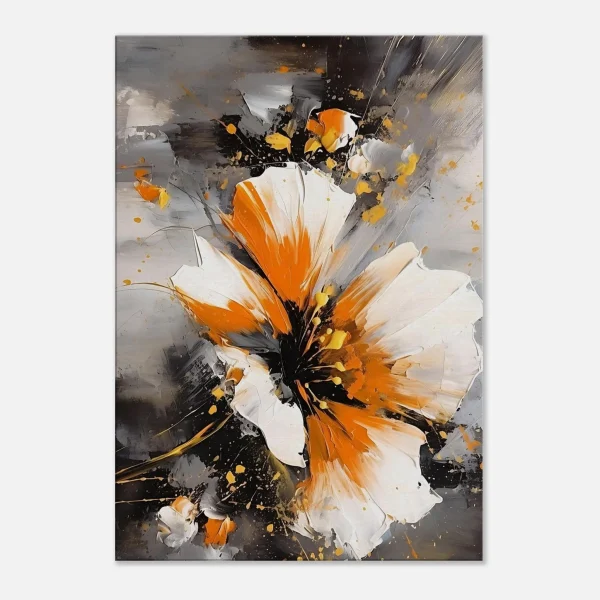 Artfulprints Canvas Abstract floral expression canvas - 80x120 cm - Oranje - 51Dnspod | Smaakvolle damp – Verzendkosten vrij vanaf 40€