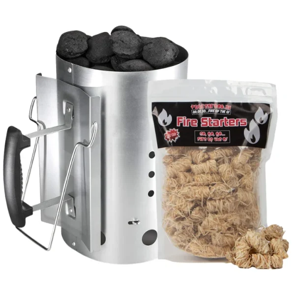 Bruzzzler Stalen Brikettenstarter 4 kilo + Vuur&Rook Fire Starters / Wokkels Circa 90 stuks / 1,2 kg - 51Dnspod | Smaakvolle damp – Verzendkosten vrij vanaf 40€