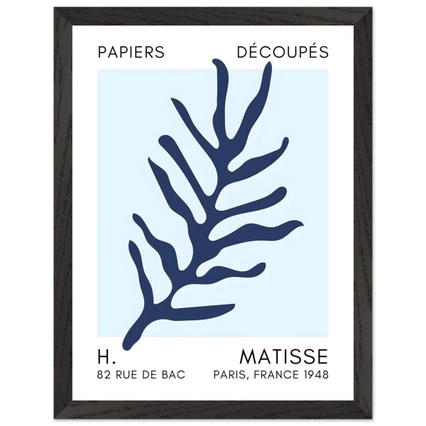 Artfulprints Poster met Lijst Matisse – Ocean flora navy blue I - 30x40 cm - Blauw - 51Dnspod | Smaakvolle damp – Verzendkosten vrij vanaf 40€